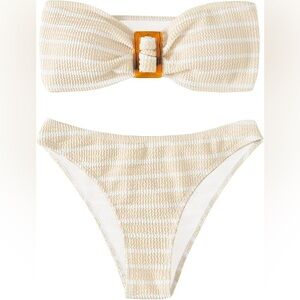 GORGLITTER Women's 2 Piece Strapless Swimsuit